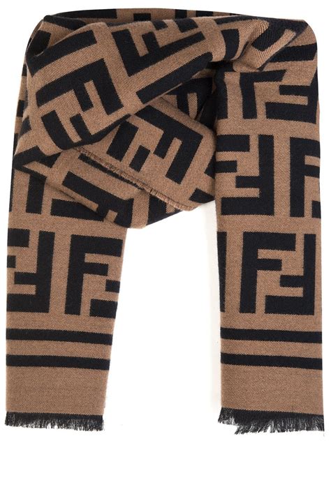 fendi logo-intarsia wool and silk blend scarf|fendi silk scarf for sale.